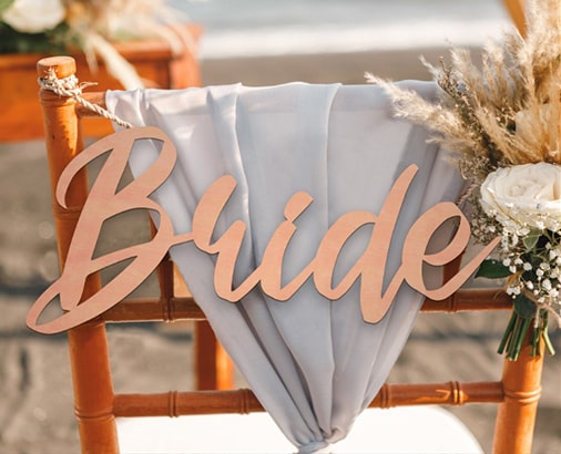 BRIDE & GROOM CHAIR HANGERS