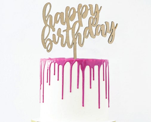 HAPPY BIRTHDAY CAKE TOPPER