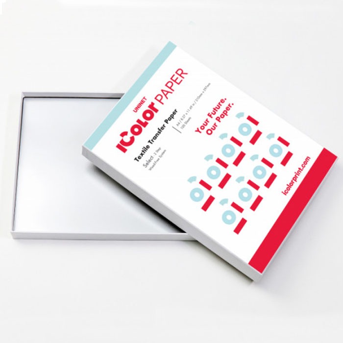 box of iColor 2-step select ultra bright textile transfer media