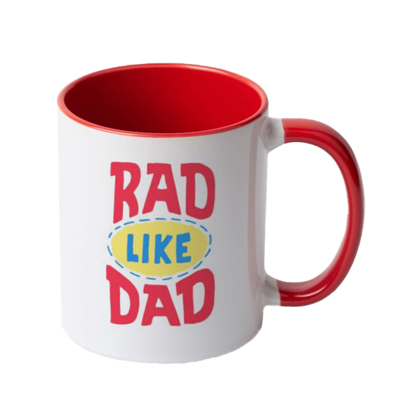 customized mug with red interior