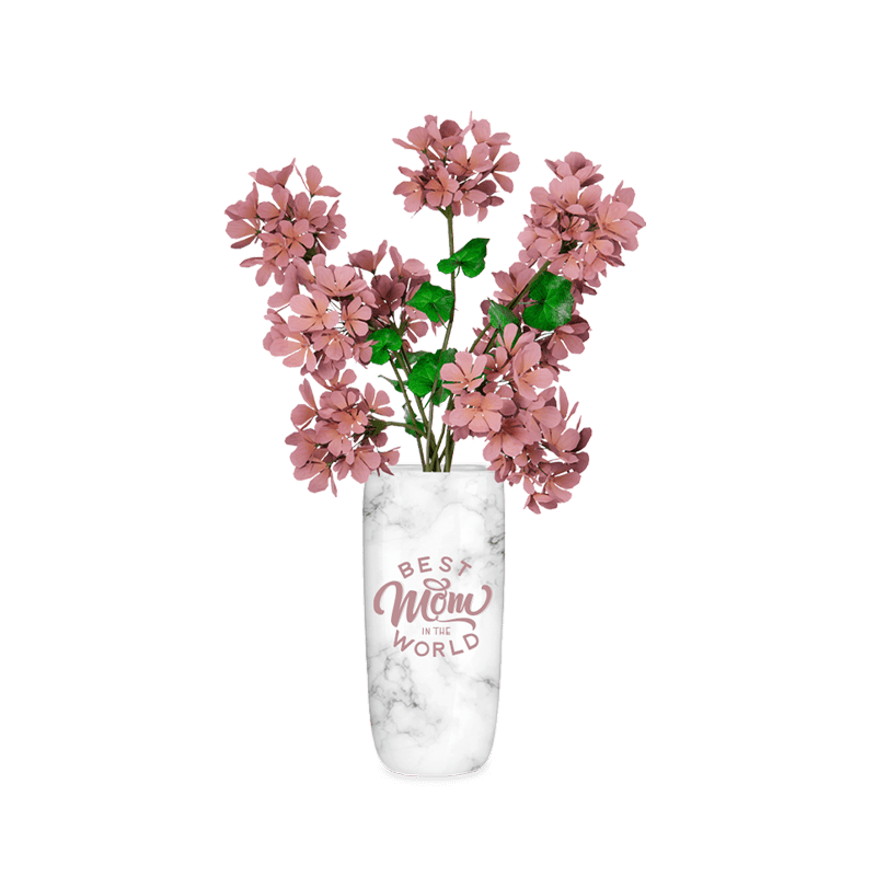 customized vase with bouquet
