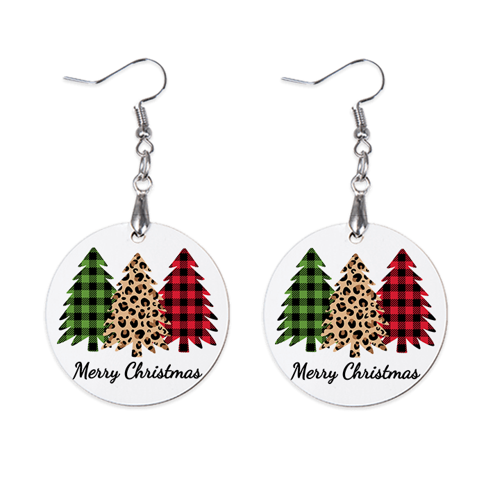 customized circle shaped Christmas earrings