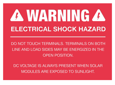 SOLAR/UTILITY LABELS